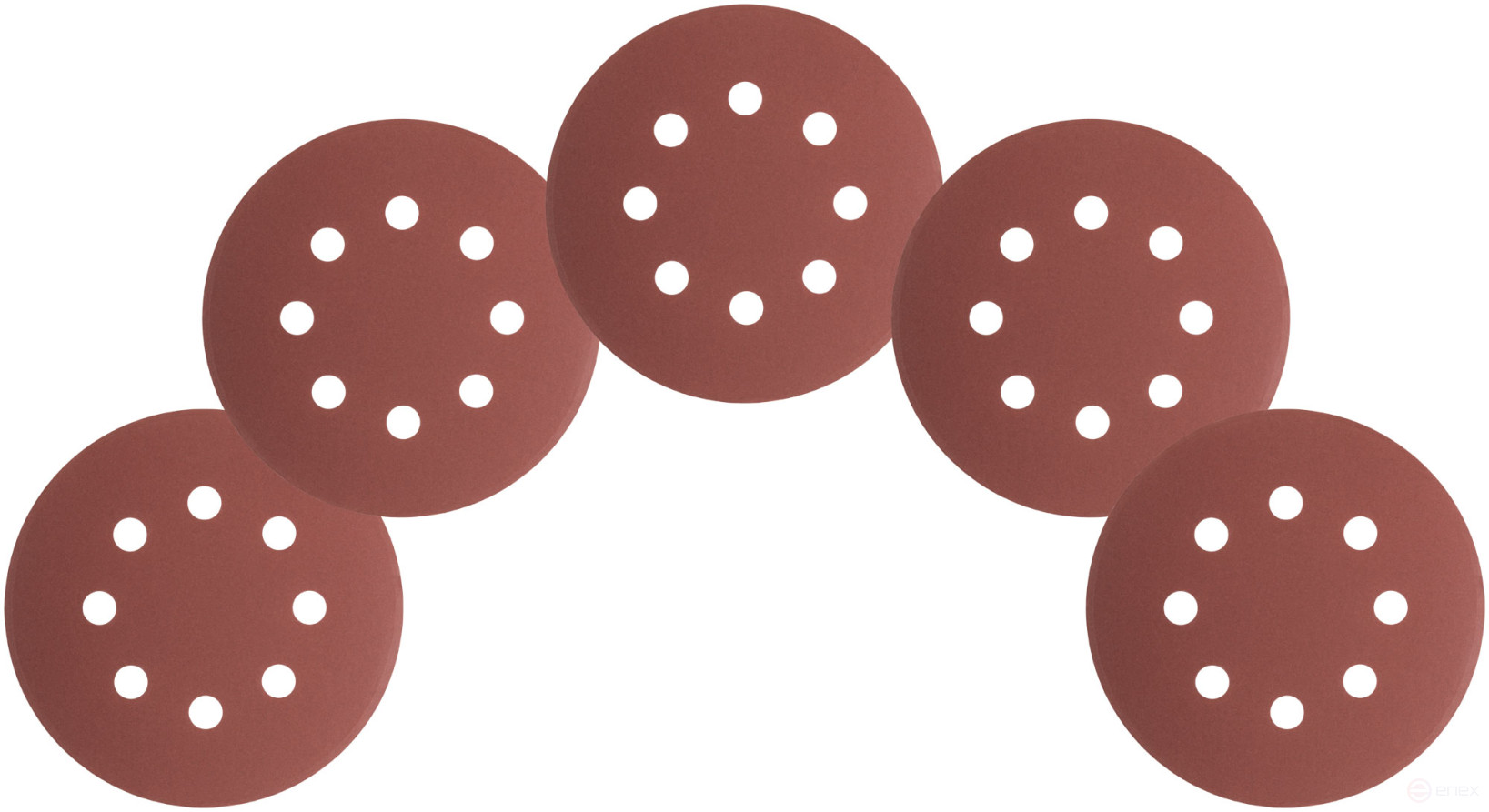 Круги шлифовальные с отверстиями (липучка), алюминий-оксидные, 125 мм, 5 шт. Р 600