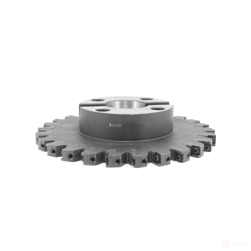Three-sided milling cutter 250 x 19-22 x 60 with mechanical fastening 4gr. pl. SPMT 120408 Z=26 (2x13) with flange AS290-R250.1922.13.C60 "Russian Tool" (RI)