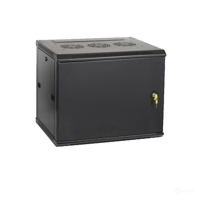 Шкаф телекоммуникационный Ripo 096060MM/B 19" настенный 9U 600х600 черный дверь металл
