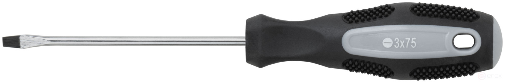Screwdriver "Master", CrV steel, rubberized handle 3x75 mm SL