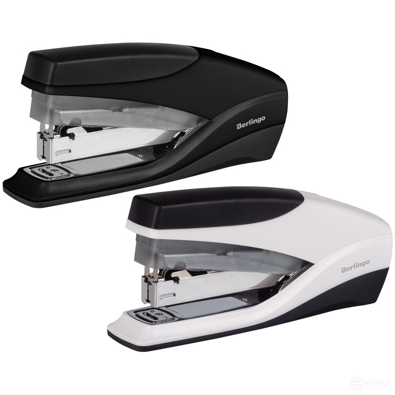 Степлер №24/6 Berlingo до 30 л., пластиковый корпус, энергосберегающий, ассорти