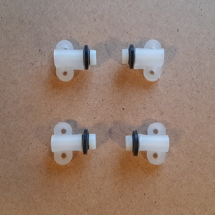 Waterproof rollers for a roll-out floor furniture drawer, 4 pcs. Height 22 mm