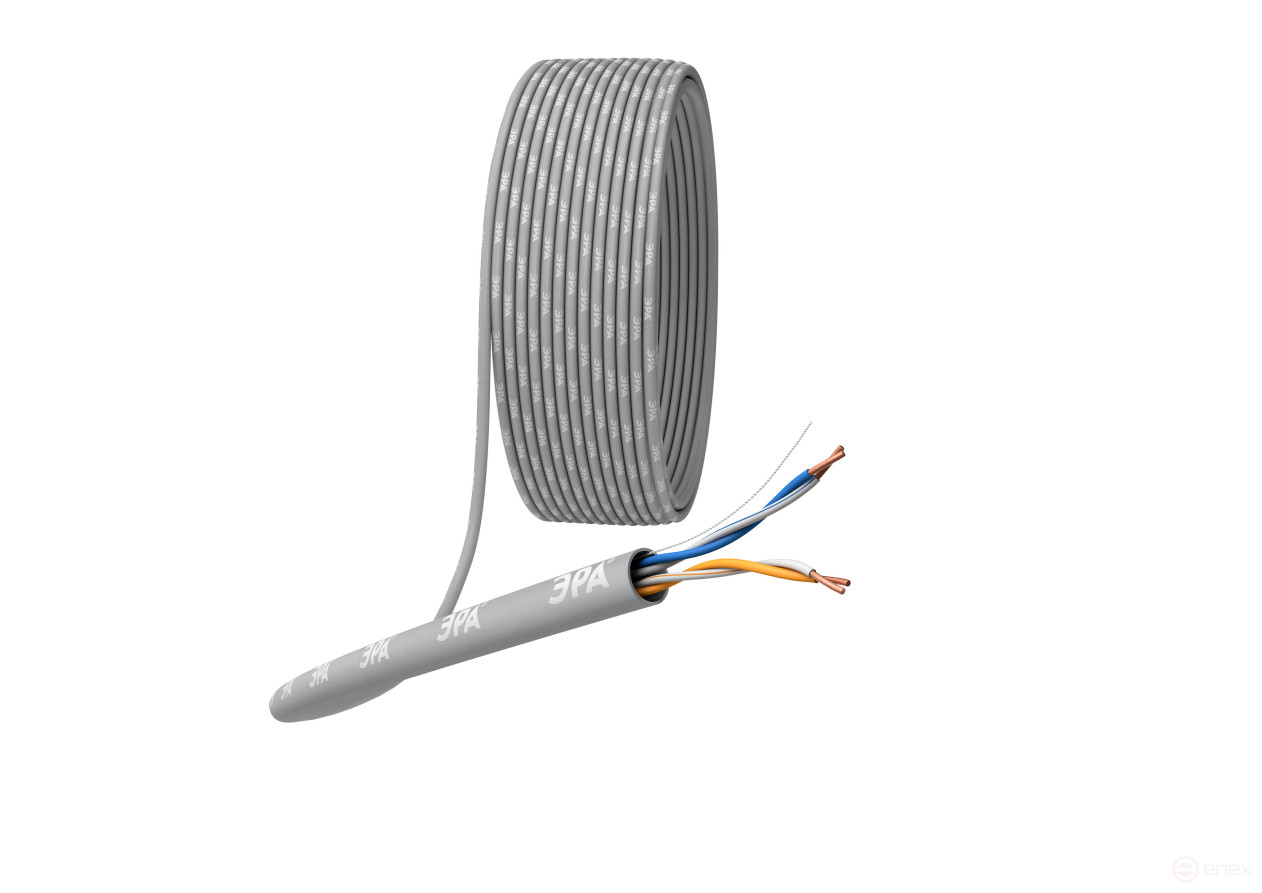 U-2-PVC Кабель витая пара ЭРА U/UTP 2x2x24 AWG Cat5e CU PVC 305м