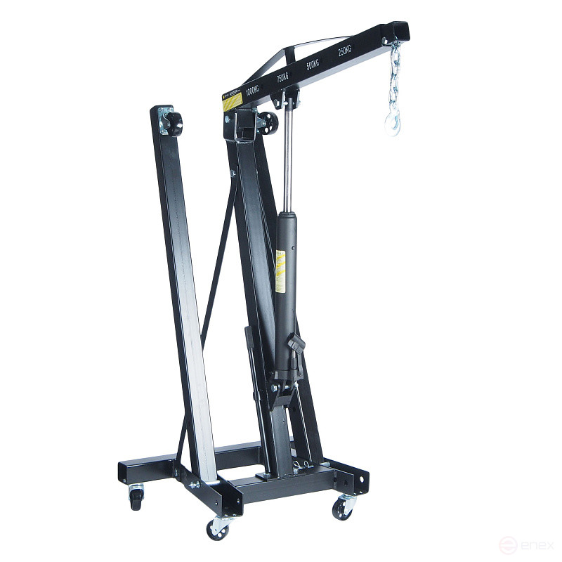 Кран подкатной ER-11314 для снятия двигателя, грузоподъемность 1т подъем 2200мм складной (в 2-х коробках) ЭВРИКА /1 NEW