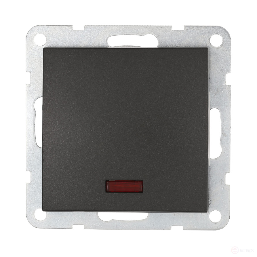 Выключатель 1-кл., c индикатором (схема 1L) 16 A, 250 B (черный бархат) LK60