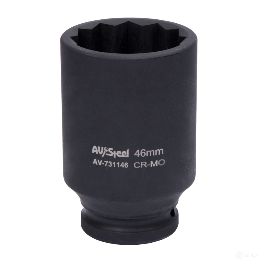Головка ударная 3/4" двенадцатигранная удлиненная 46мм "AV Steel" AV-731146
