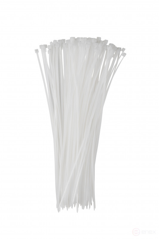 WRline WR-SHN-25-200W Стяжка-хомут 2,5х200 мм, кабельная нейлоновая 6,6, неразъемная, цвет белый (100шт)