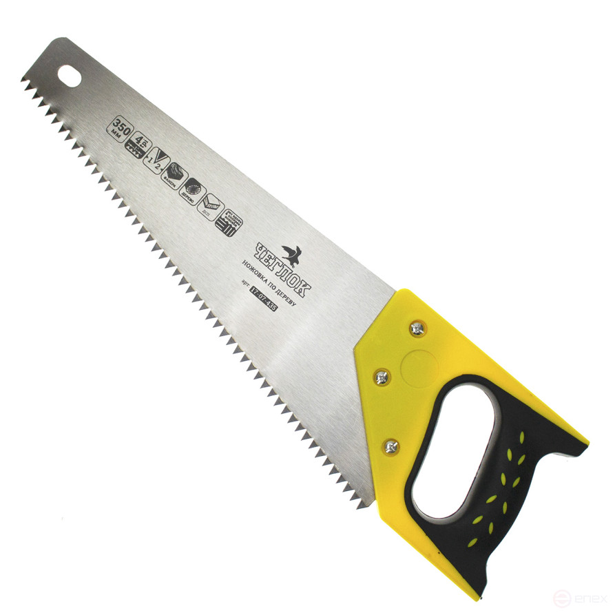 Ножовка по дереву 350мм 4TPI (крупный зуб), закаленный зуб, ЧЕГЛОК (6/60)