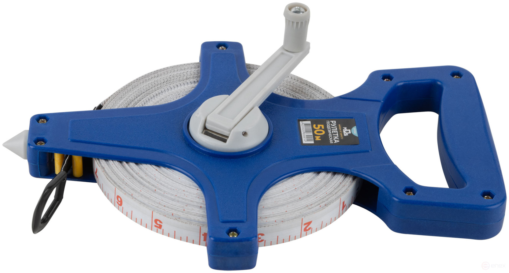 Geodetic tape measure, open case, fiberglass tape 50 m