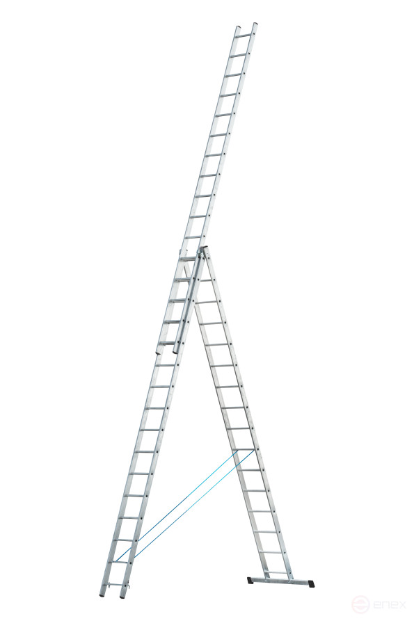 Three-section aluminum ladder, 3 sections of 16 steps AL 3x16 P80