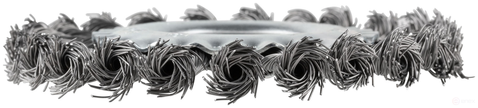 Корщетка-колесо, посадочный диаметр 22,2 мм, стальная витая проволока 125 мм, блистер