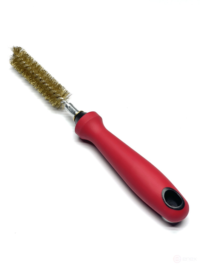 Ручка для щетки ерш, красная, 130*26 мм, внутренняя резьба М6