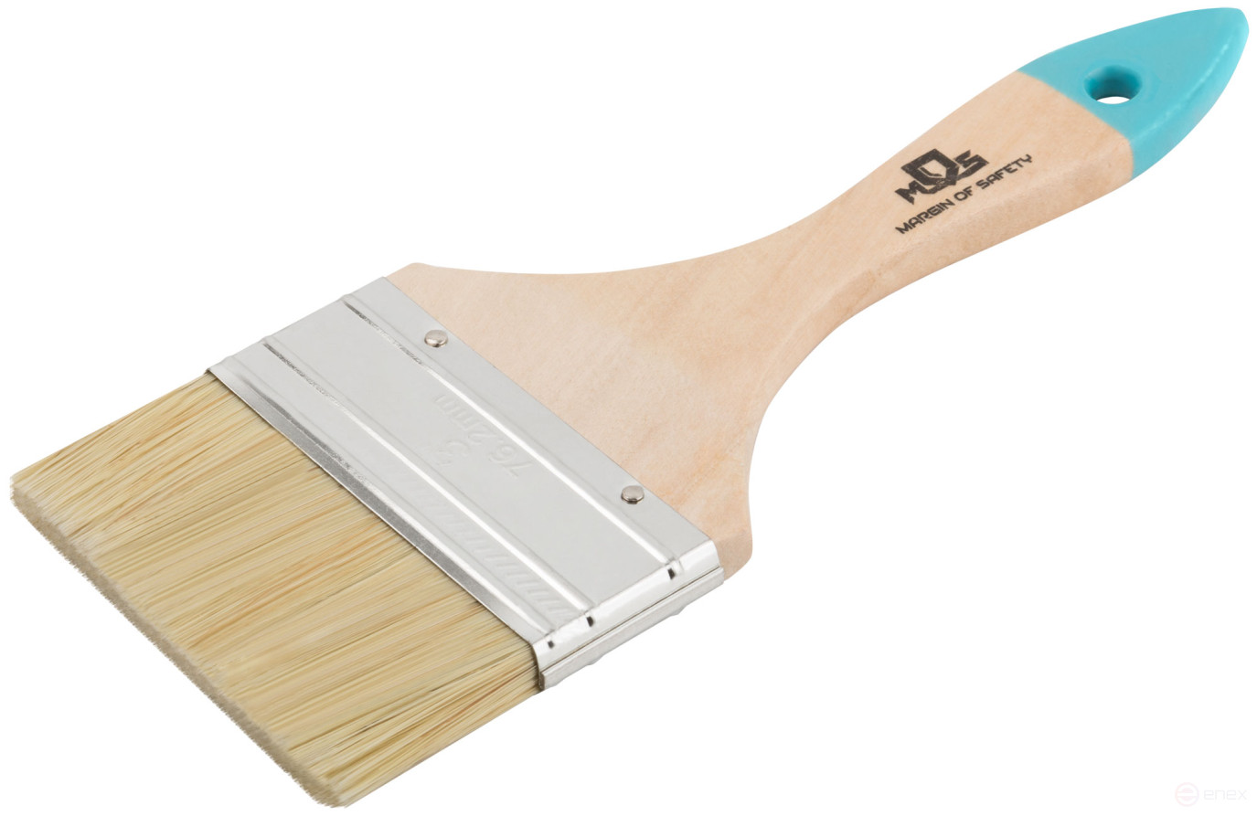 Flute brush, natural light bristles, wooden handle 3" (75 mm)