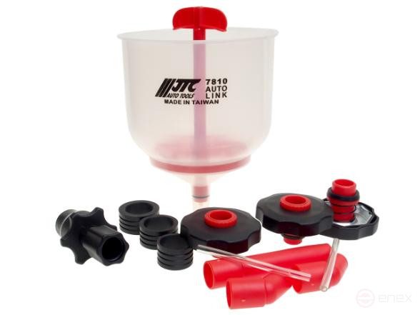 A set for refilling coolant with universal JTC adapters
