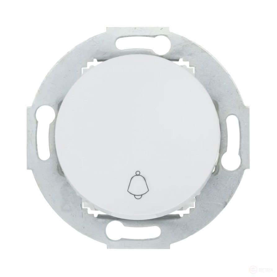 Single-key switch (circuit 1T) with the symbol "bell", 16 A, 250 V (white) Vintage