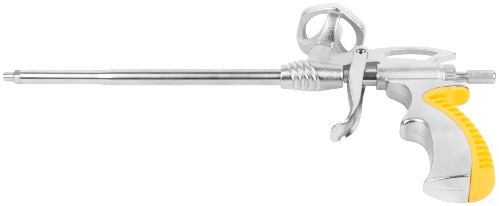 Mounting foam gun, all-metal, rubberized handle