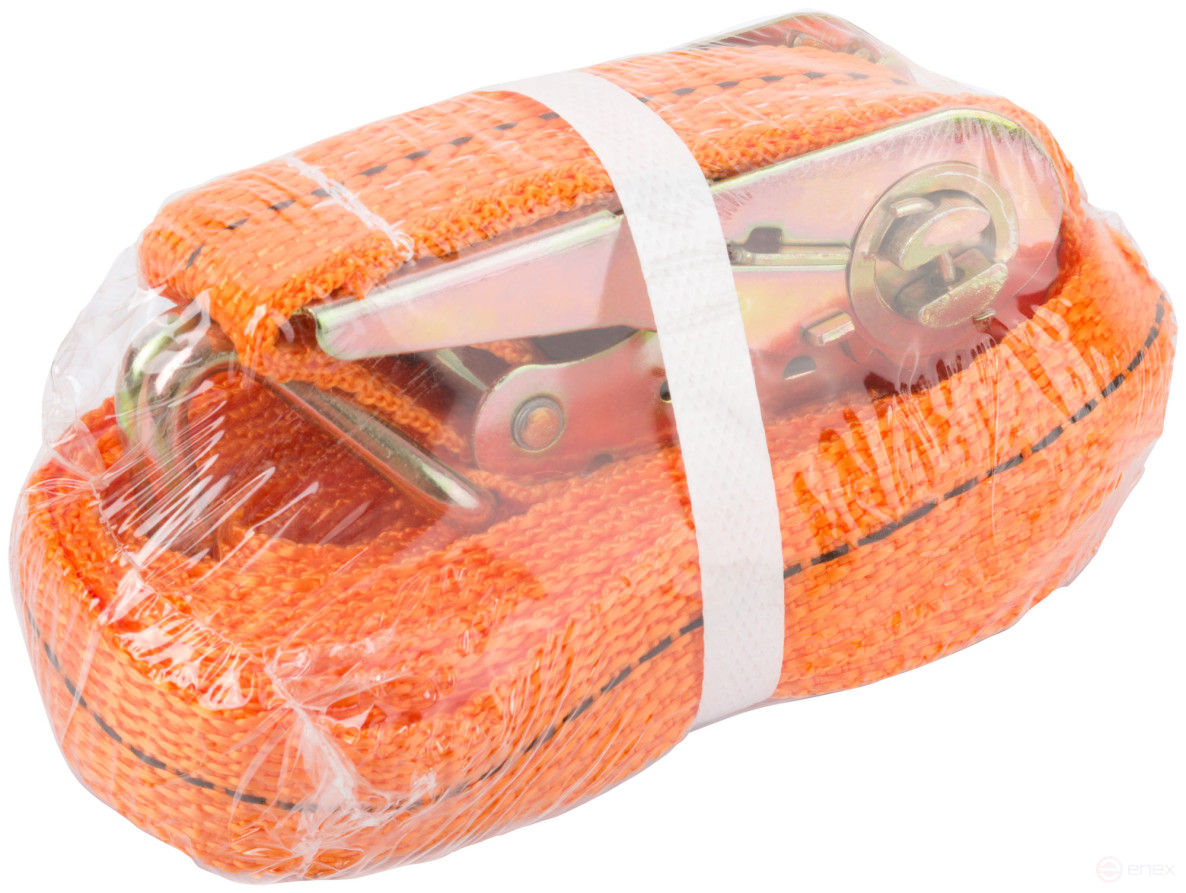 Ремень для крепления груза, храповый механизм 115 мм, лента 25 мм x 5 м, 800 / 1600 кг