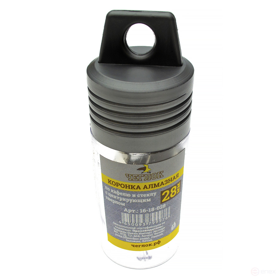 Коронка алмазная по кафелю и стеклу 28 мм с ц/с, Чеглок (10/120)