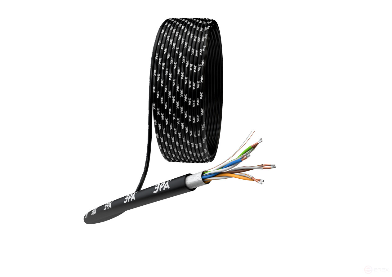 FL-4-PE-A Кабель витая пара ЭРА SIMPLE F/UTP 4x2x24AWG Cat5e CCA PE OUTDOOR 305м
