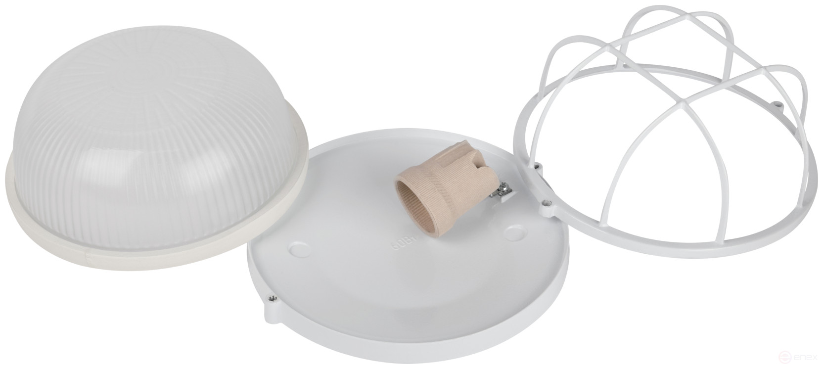 Lamp ERA NBP 03-60-002 Aquatermo aluminum/glass grille IP54 E27 max 60W D176 circle white