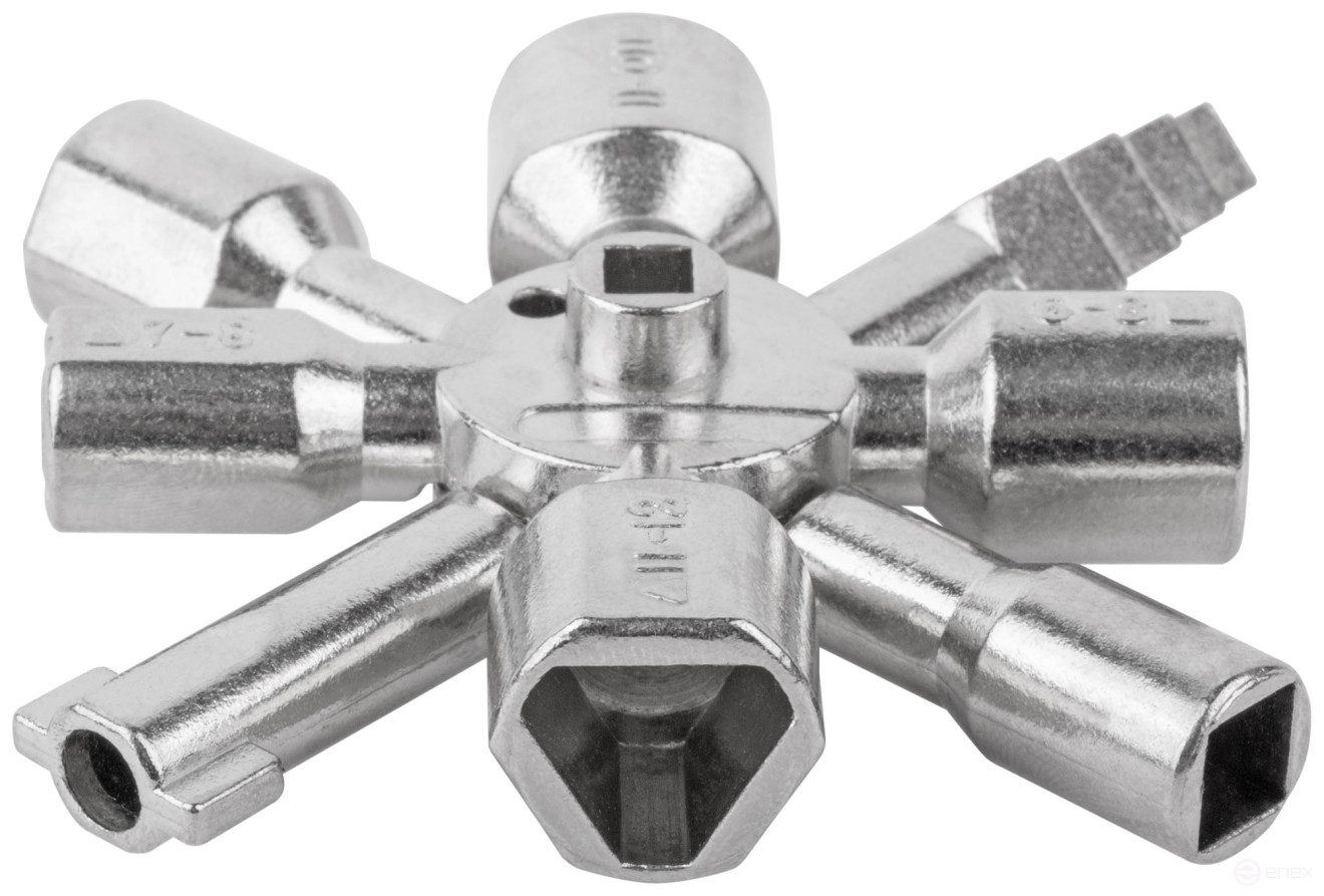 Ключ универсальный для электрошкафов 10-в-1, двусторонняя CrV бита РН2/SL7