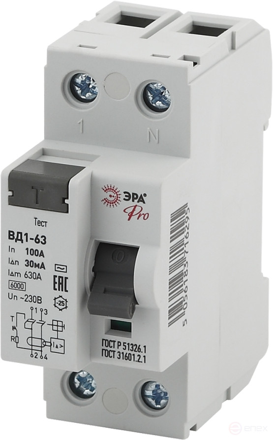 RCD ERA PRO NO-902-54 VD1-63 2P 100A 30mA