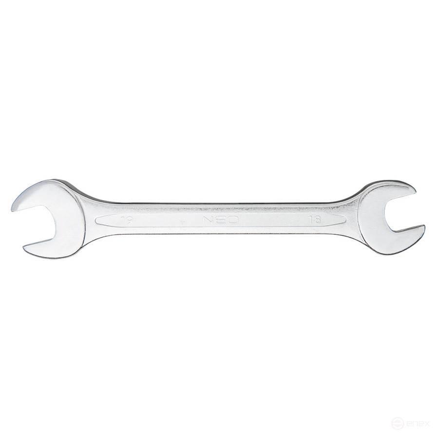 Ключ с открытым зевом, двухсторонний, 18 x 19 мм