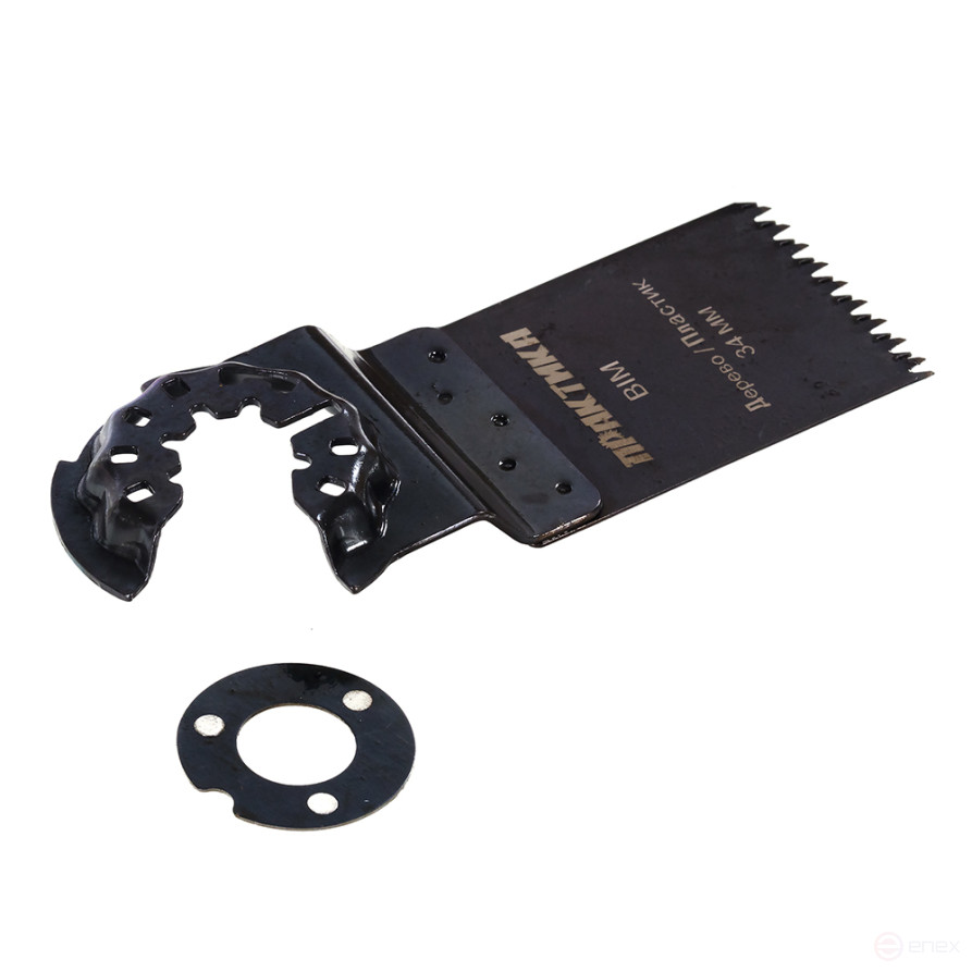 Насадка для МФИ ПРАКТИКА режущая пазовая прямая, BiM, по тверд. дереву, ДСП, 34 мм, крупный зуб (240-195)