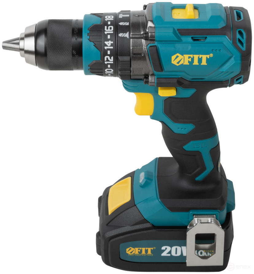 Acc Power Drill. Brushless; 20.0 V; 0-500/2000 rpm; 100 Nm; Li-Ion 4.0 Ah; 2 hours; res. tilt; case