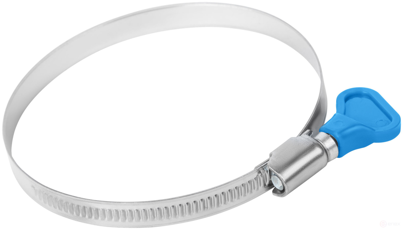 Knurled crimping clamp with key, 9 mm wide, stainless steelsteel 70-90 mm