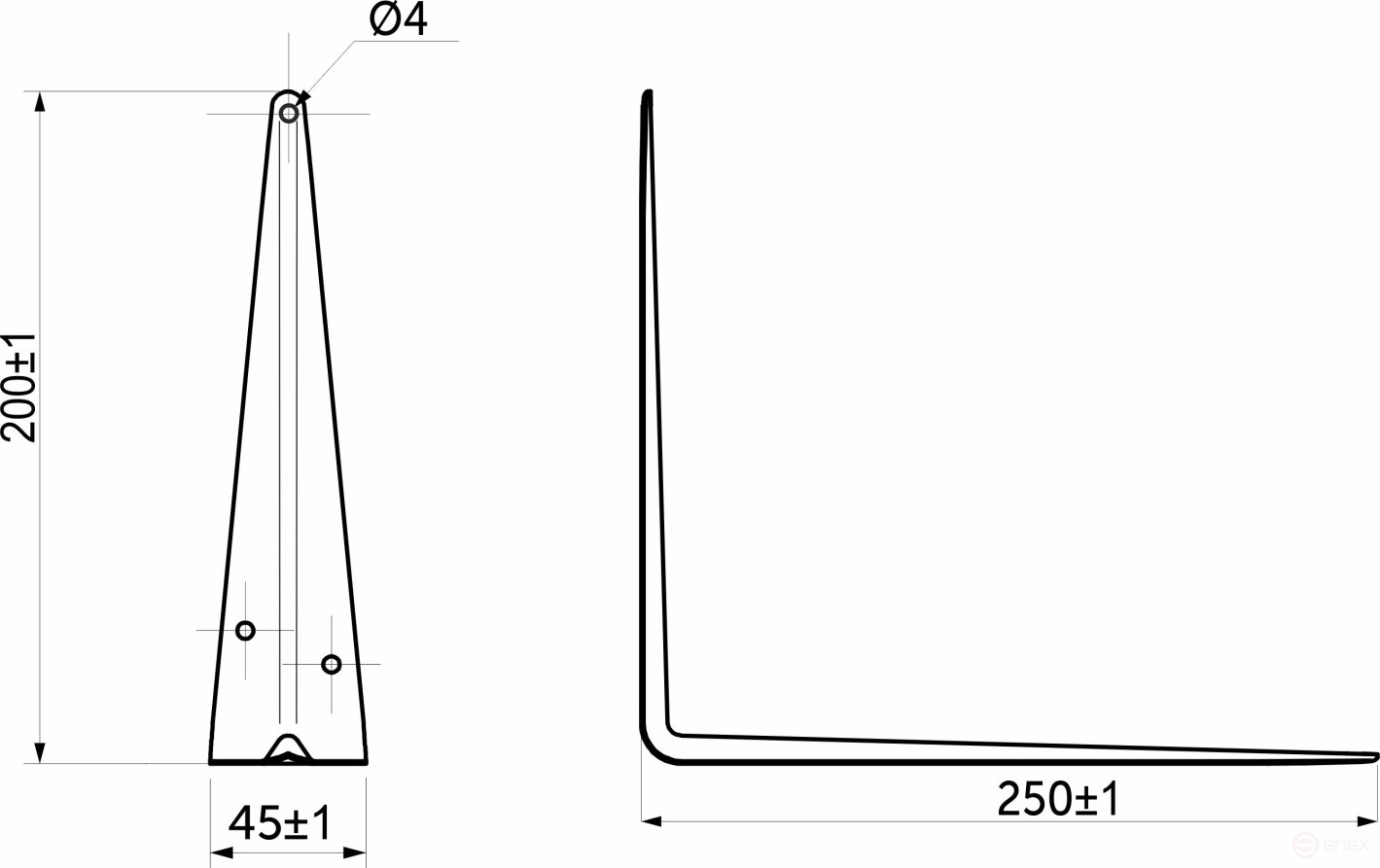 Полкодержатель мет. 250*200 коричневый AKS