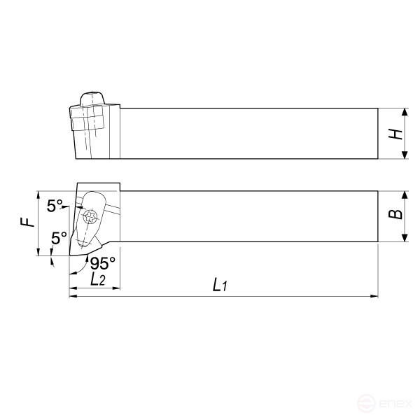 Turning holder DWLNR2525M06 for external turning right