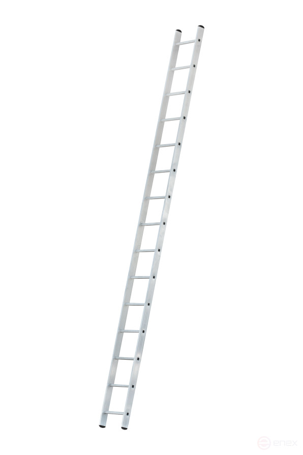 Single-section aluminum ladder with 15 steps AL 1x15 P80