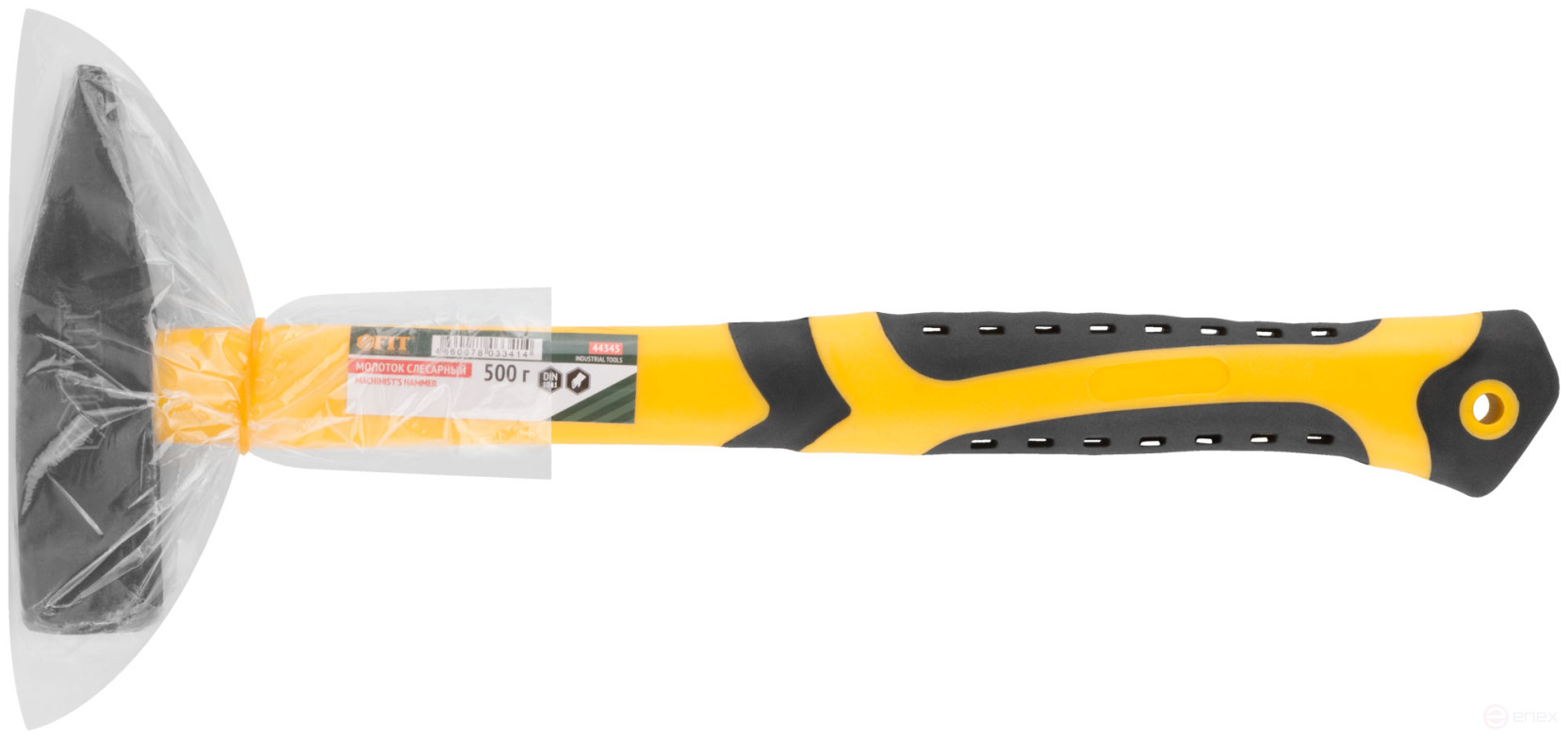 Молоток кованый, фиберглассовая усиленная ручка, антивибрационные накладки, Профи 500 гр.