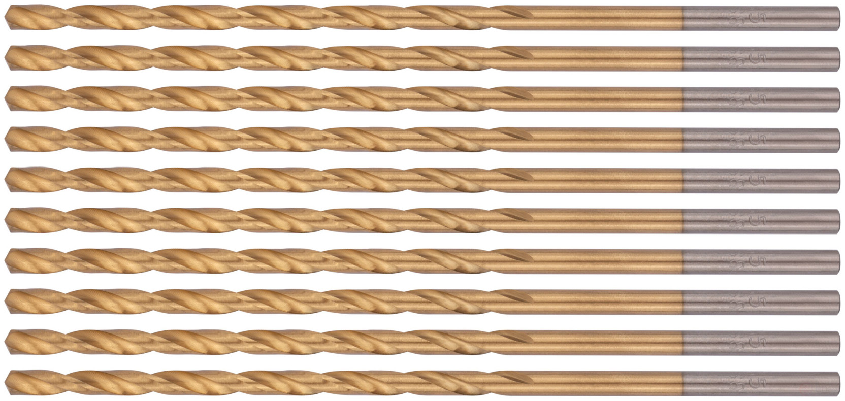 Сверла HSS по металлу, удлиненные, титановое покрытие 3,5х112 мм (10 шт.)