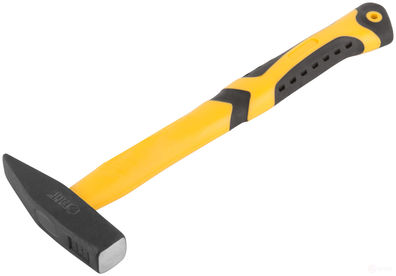 Молоток кованый, фиберглассовая усиленная ручка, антивибрационные накладки, Профи 300 гр.