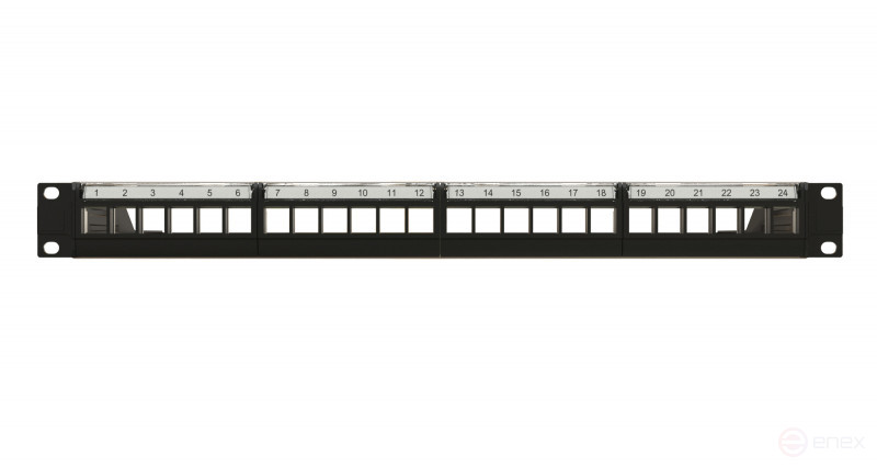 PPBL6-19-24- RM Modular patch panel 19", 24 ports, 4 removable panels of 6 modules, 1U, for unshielded modules, with rear cable organizer (without modules)