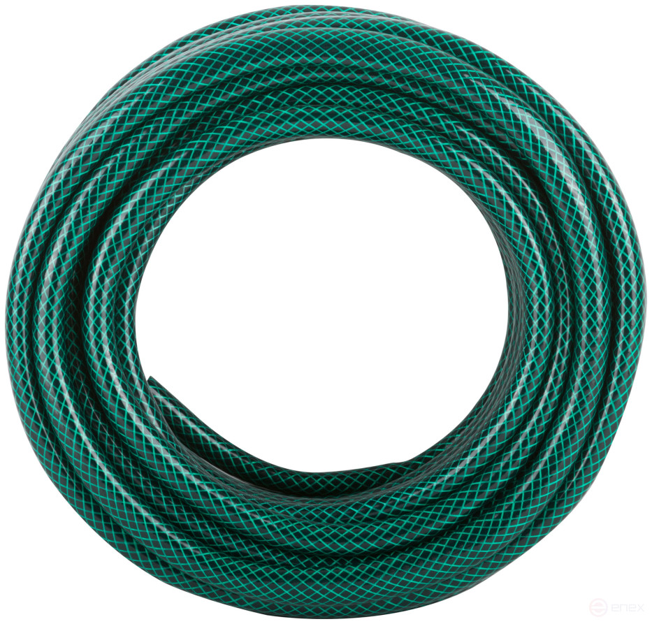 Шланг поливочный трехслойный армированный, зеленый 1/2" х 1,8 мм х 15 м