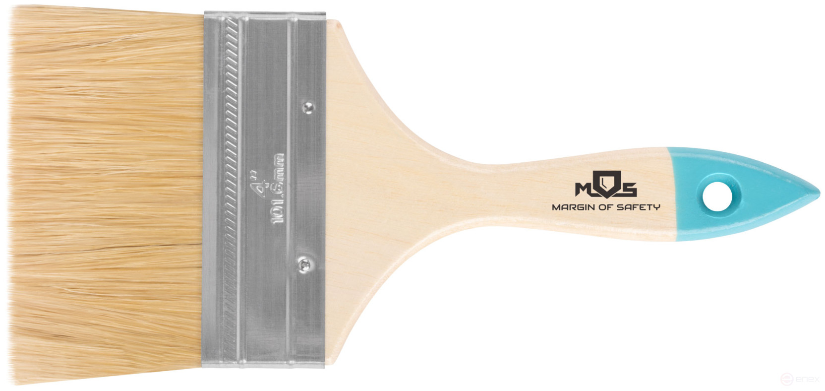 Кисть флейцевая, натур. cветлая щетина, деревянная ручка 4" (100 мм)