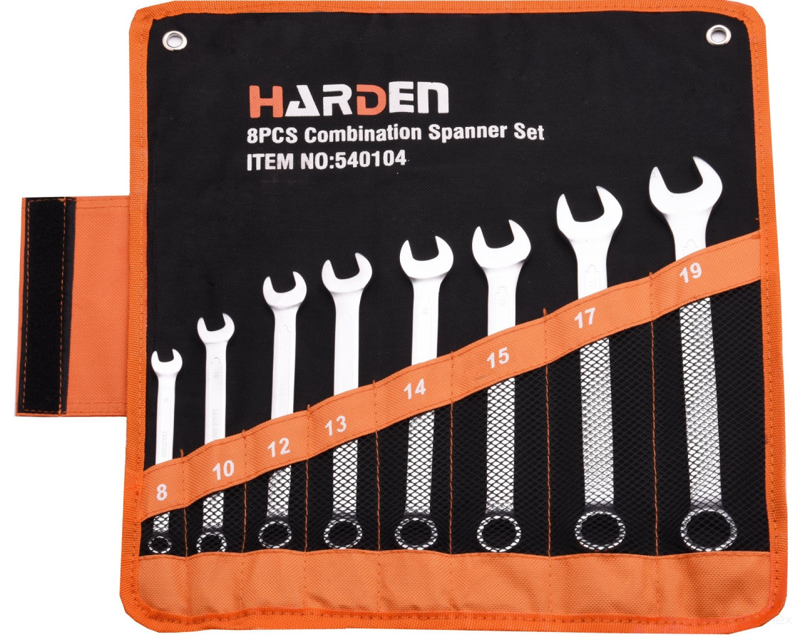 Набор ключей комбинированных гаечных CRV, 8 шт // HARDEN