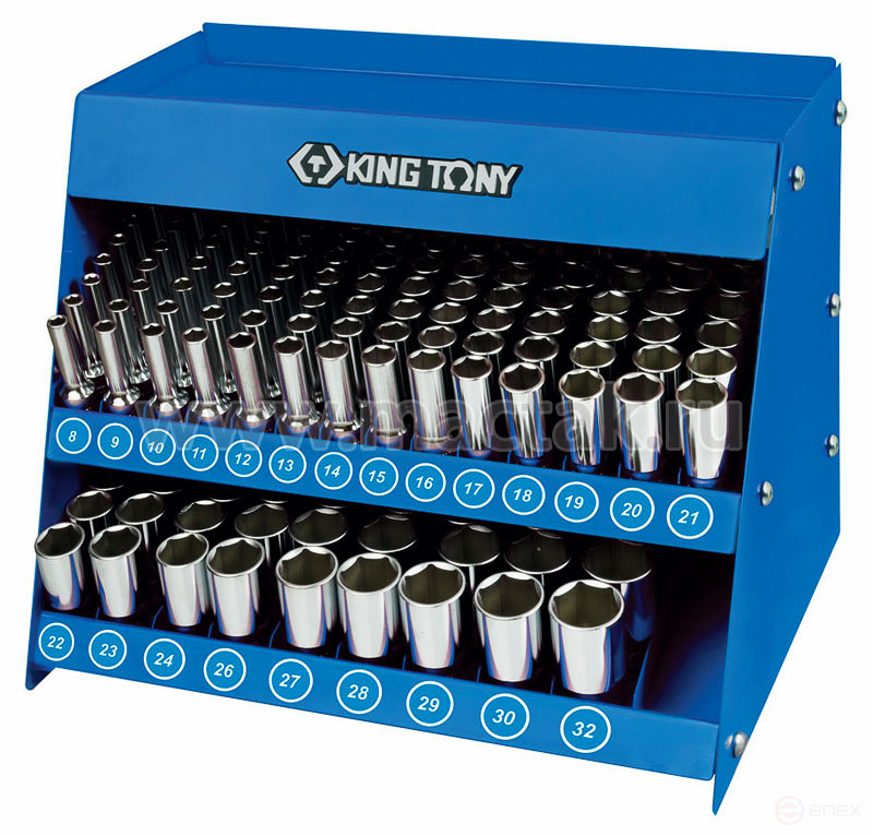 1/2" deep end head stand, 8-32 mm, 4235M series, 165 pieces KING TONY 4566MR