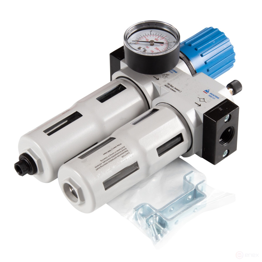 Filter dehumidifier with gearbox and lubricator 1/2", with pressure gauge MASTAK 690-41