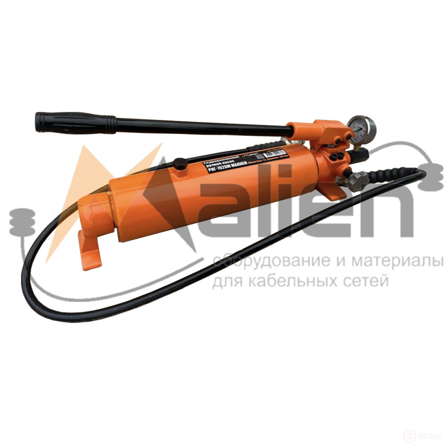 Manual hydraulic two-stage pump RNG-7020M (pressure gauge, 700 bar, 2.0 L, RVD 1.8 m) MALIEN