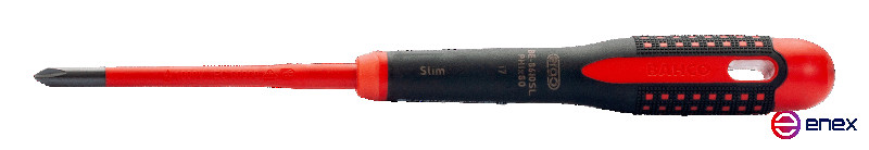 Отвертка изолированная с рукояткой ERGO под винты Phillips PH1x80 мм, с тонким стержнем