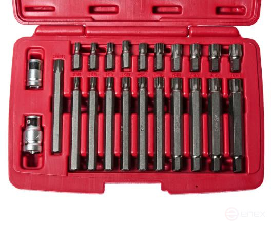 Набор бит 1/2" 3/8" RIBE RM5-RM14 2 держателя 23 предмета в кейсе JTC
