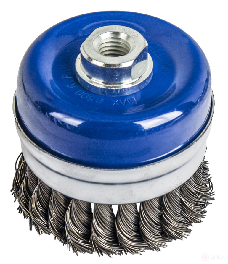 Bowl-shaped twisted reinforced Practice Cord Brush 90 mm M14 (1 pc.) blister (032-591)