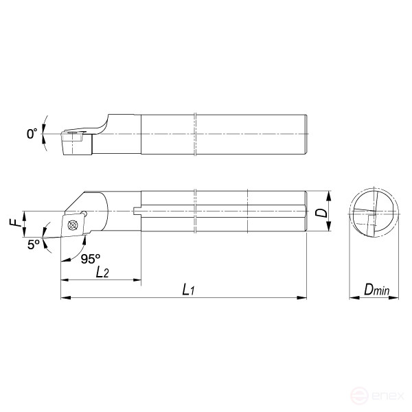 Державка токарная S16Q-SCLCL09 расточная левая