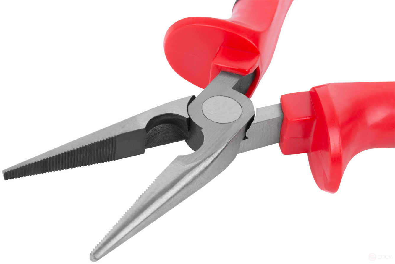 Тонконосы "Оптима", двухцветные обрезиненные ручки, полированная сталь 165 мм