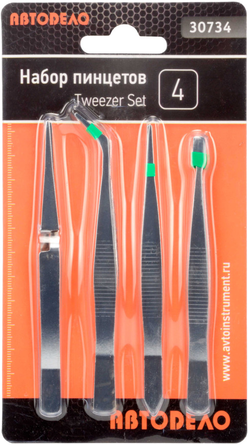 Набор пинцетов 4пр. (АвтоDело) 30734