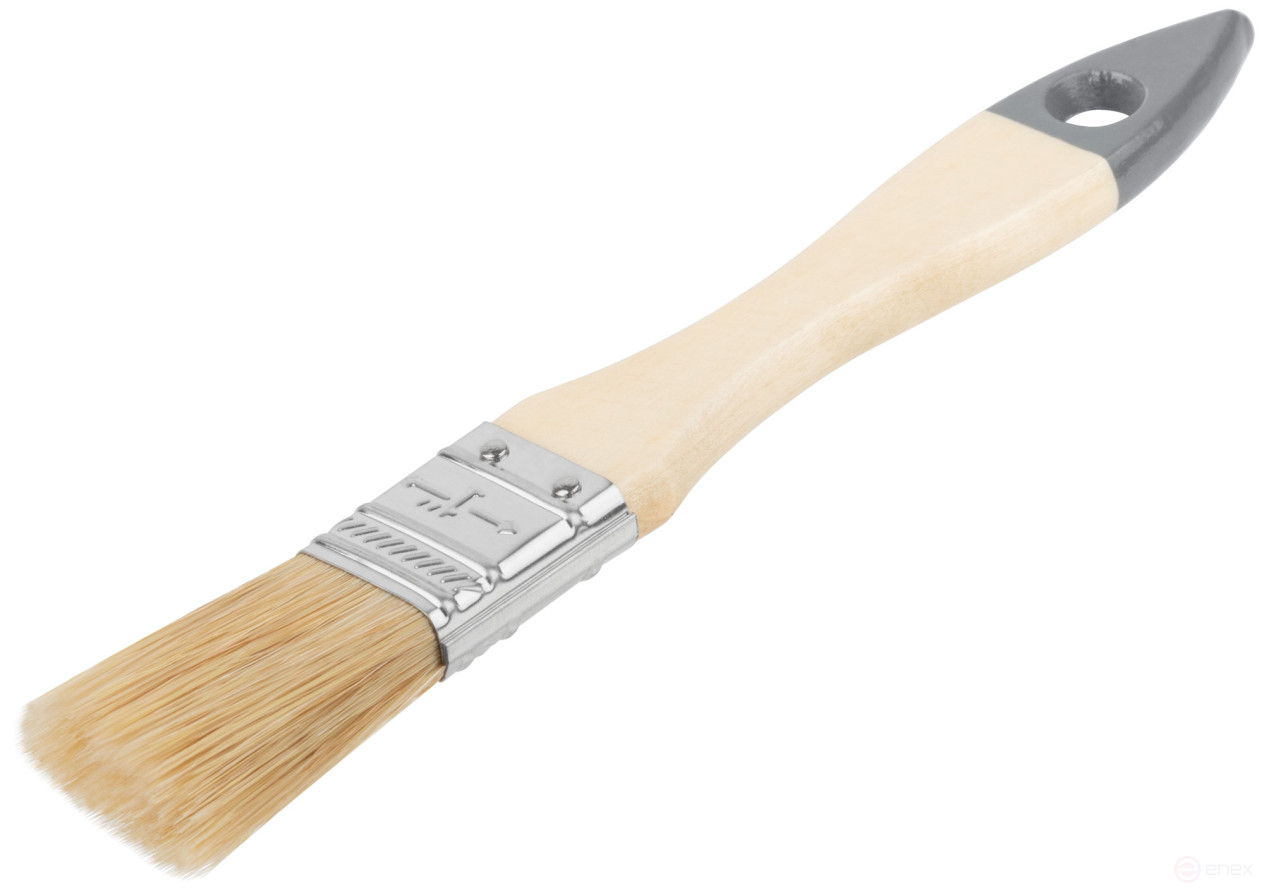 Кисть флейцевая "Лайт", натур. cветлая щетина, деревянная ручка 1" (25 мм)